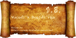 Vucsák Boglárka névjegykártya